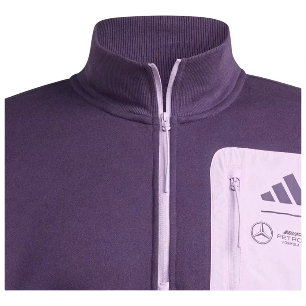 adidas Mercedes AMG Petronas F1 Quarter Zip Pullover Mens Large NWT JX8815
